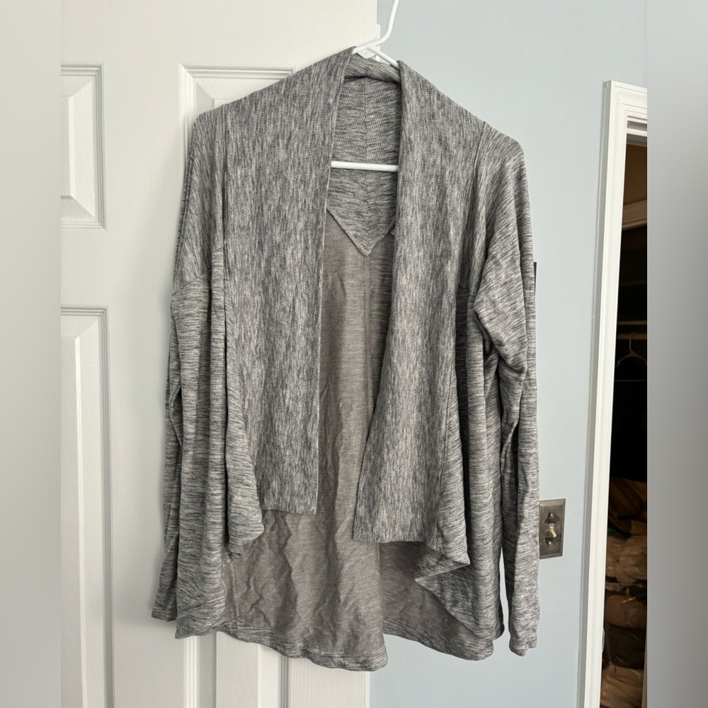 Athlete Heather gray wrap sweater